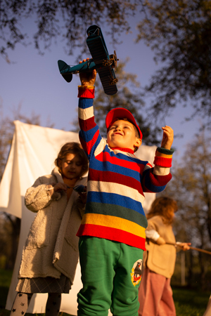 Child playing outdoors